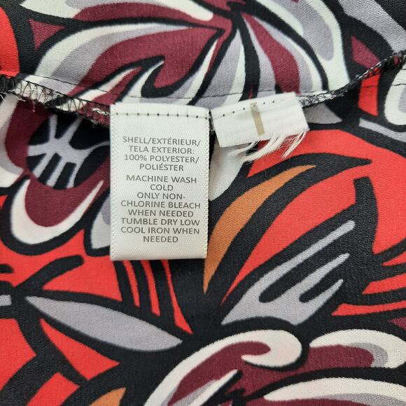 Ann Taylor LOFT Long Sleeve Flowy Top Red Purple Orange Size‎ Small - Picture 7 of 7